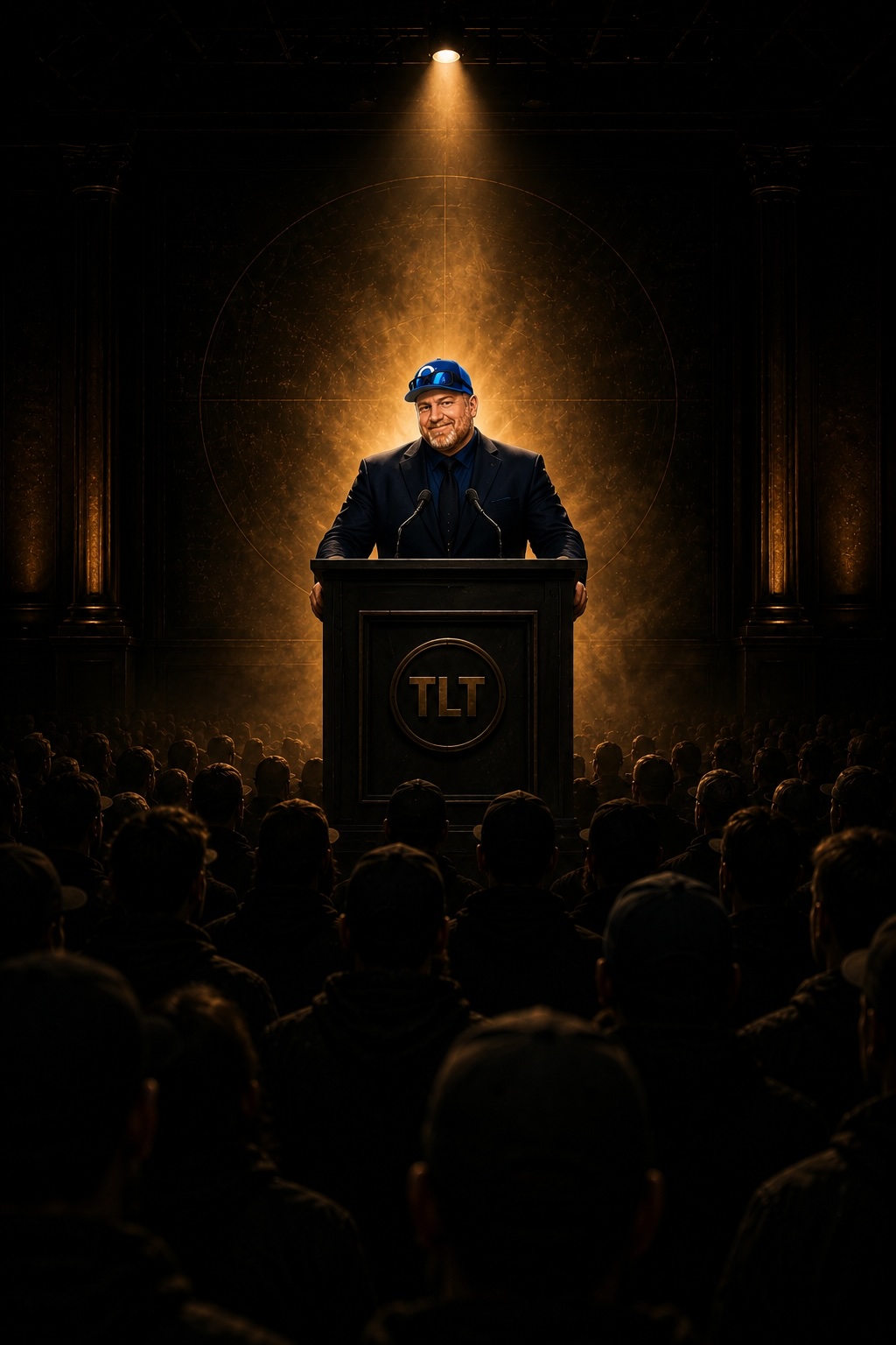 indyMANa at a dark narrative podium