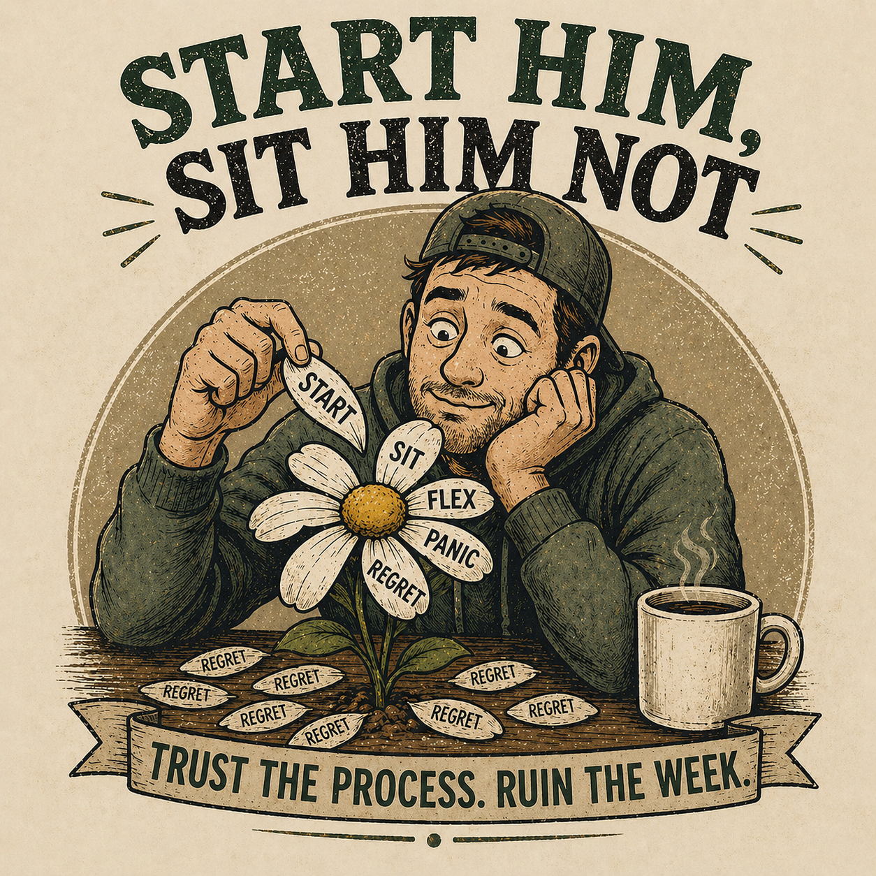 Start Him Sit Him Not shirt design