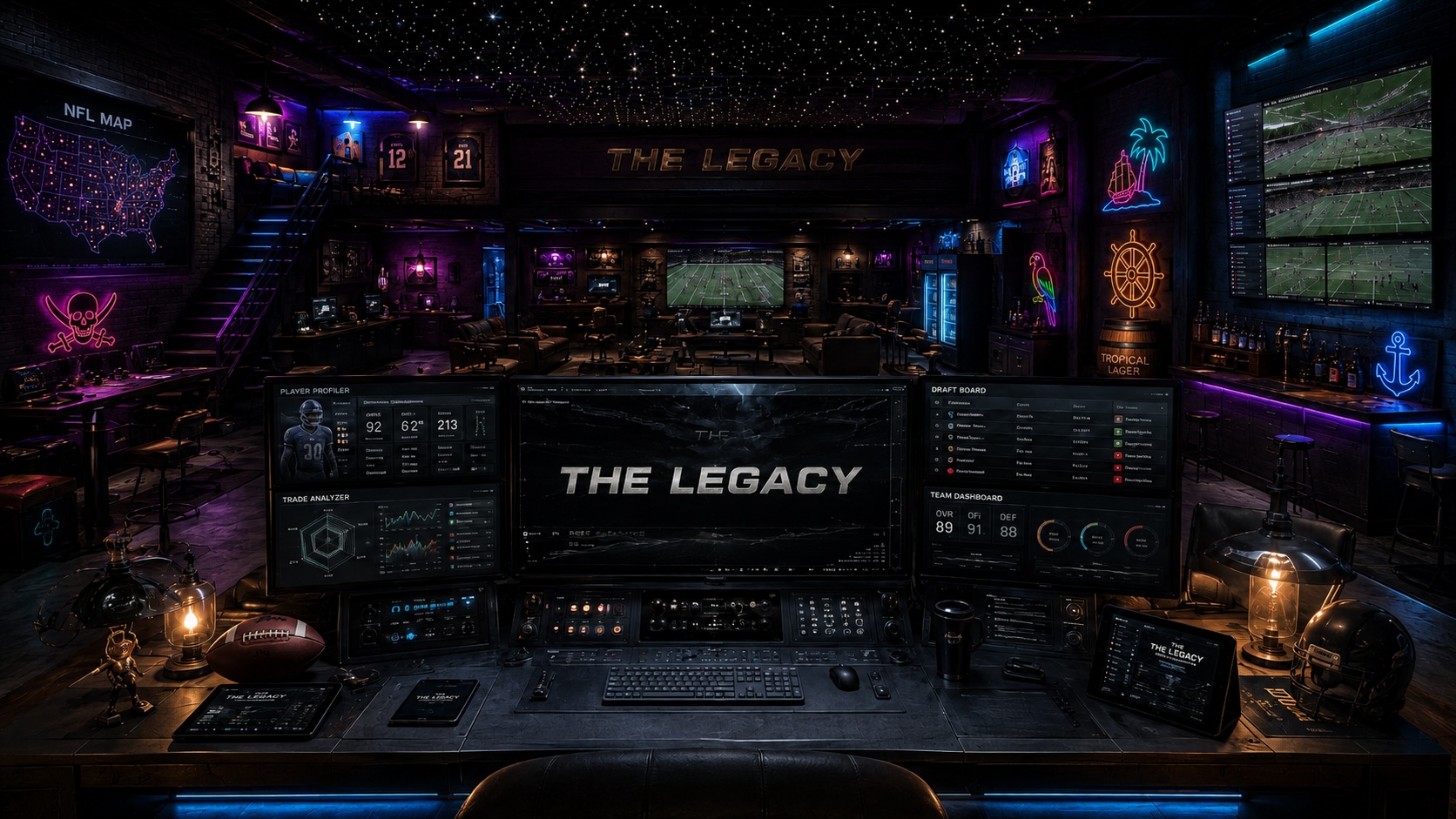 The Legacy command room, the visual home of the Late 3RDS Legacy Suite.